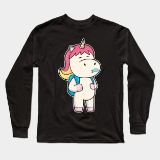 Unicorn with Backback & Chewing gum Long Sleeve T-Shirt